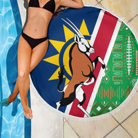Namibia Flag Beach Blanket Detailed Design with Traditional Patterns