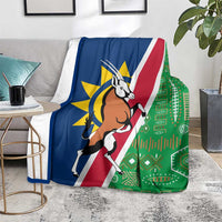 Namibia Flag Blanket Detailed Design with Traditional Patterns