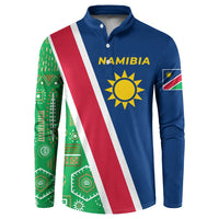 Namibia Flag Button Sweatshirt Detailed Design with Traditional Patterns