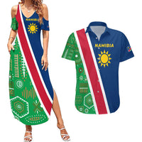 Namibia Flag Couples Matching Summer Maxi Dress and Hawaiian Shirt Detailed Design with Traditional Patterns