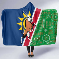 Namibia Flag Hooded Blanket Detailed Design with Traditional Patterns
