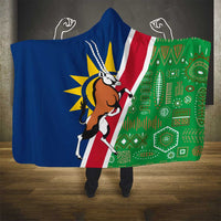 Namibia Flag Hooded Blanket Detailed Design with Traditional Patterns