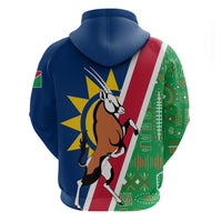 Namibia Flag Hoodie Detailed Design with Traditional Patterns