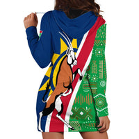 Namibia Flag Hoodie Dress Detailed Design with Traditional Patterns