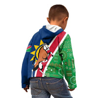 Namibia Flag Kid Hoodie Detailed Design with Traditional Patterns