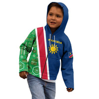 Namibia Flag Kid Hoodie Detailed Design with Traditional Patterns