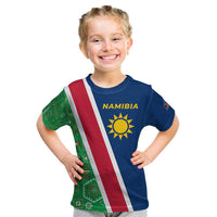 Namibia Flag Kid T Shirt Detailed Design with Traditional Patterns