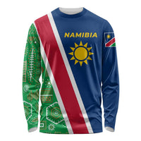 Namibia Flag Long Sleeve Shirt Detailed Design with Traditional Patterns