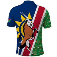 Namibia Flag Polo Shirt Detailed Design with Traditional Patterns