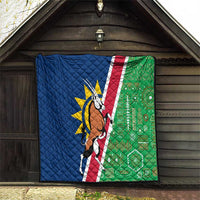 Namibia Flag Quilt Detailed Design with Traditional Patterns