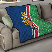 Namibia Flag Quilt Detailed Design with Traditional Patterns