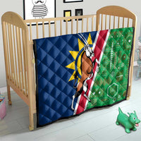 Namibia Flag Quilt Detailed Design with Traditional Patterns