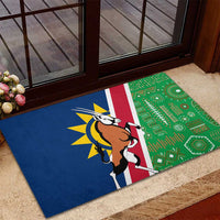 Namibia Flag Rubber Doormat Detailed Design with Traditional Patterns