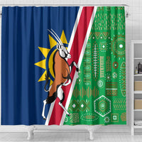 Namibia Flag Shower Curtain Detailed Design with Traditional Patterns