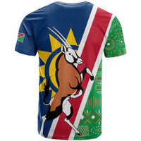 Namibia Flag T Shirt Detailed Design with Traditional Patterns