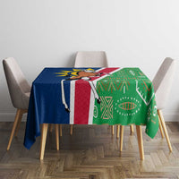 Namibia Flag Tablecloth Detailed Design with Traditional Patterns