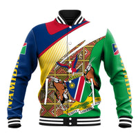 Namibia Map Baseball Jacket National Emblem & Cultural Motif Design
