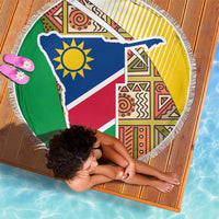 Namibia Map Beach Blanket National Emblem & Cultural Motif Design