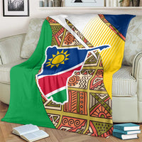 Namibia Map Blanket National Emblem & Cultural Motif Design