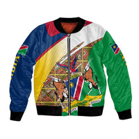 Namibia Map Bomber Jacket National Emblem & Cultural Motif Design