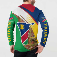Namibia Map Button Sweatshirt National Emblem & Cultural Motif Design
