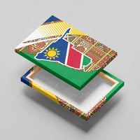 Namibia Map Canvas Wall Art National Emblem & Cultural Motif Design