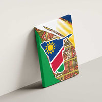 Namibia Map Canvas Wall Art National Emblem & Cultural Motif Design