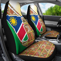 Namibia Map Car Seat Cover National Emblem & Cultural Motif Design