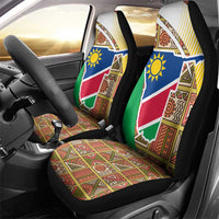 Namibia Map Car Seat Cover National Emblem & Cultural Motif Design