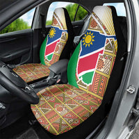 Namibia Map Car Seat Cover National Emblem & Cultural Motif Design