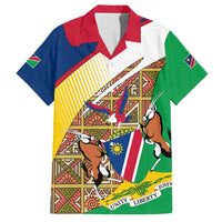 Namibia Map Family Matching Long Sleeve Bodycon Dress and Hawaiian Shirt National Emblem & Cultural Motif Design