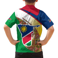 Namibia Map Family Matching Off Shoulder Maxi Dress and Hawaiian Shirt National Emblem & Cultural Motif Design