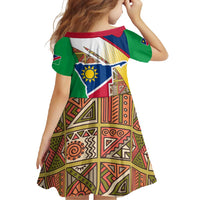Namibia Map Family Matching Off Shoulder Maxi Dress and Hawaiian Shirt National Emblem & Cultural Motif Design
