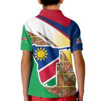 Namibia Map Kid Polo Shirt National Emblem & Cultural Motif Design