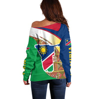 Namibia Map Off Shoulder Sweater National Emblem & Cultural Motif Design