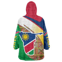 Namibia Map Wearable Blanket Hoodie National Emblem & Cultural Motif Design