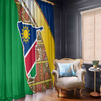 Namibia Map Window Curtain National Emblem & Cultural Motif Design