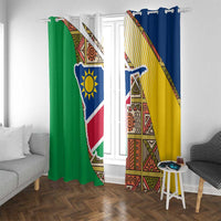 Namibia Map Window Curtain National Emblem & Cultural Motif Design