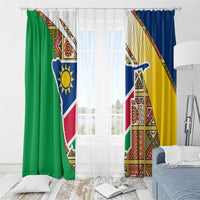 Namibia Map Window Curtain National Emblem & Cultural Motif Design