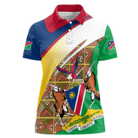Namibia Map Women Polo Shirt National Emblem & Cultural Motif Design