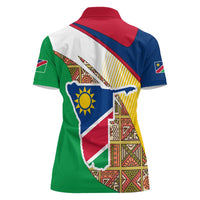 Namibia Map Women Polo Shirt National Emblem & Cultural Motif Design
