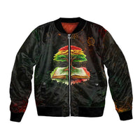 Black History Tree of Knowledge Bomber Jacket Pan-African Afrocentric Drip Art Illustration