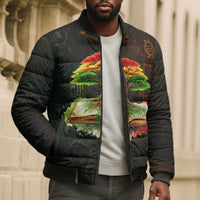 Black History Tree of Knowledge Bomber Puffer Jacket Pan-African Afrocentric Drip Art Illustration