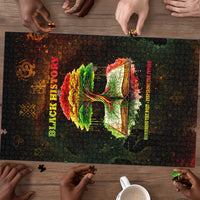 Black History Tree of Knowledge Puzzle Pan-African Afrocentric Drip Art Illustration