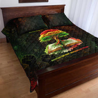 Black History Tree of Knowledge Quilt Bed Set Pan-African Afrocentric Drip Art Illustration