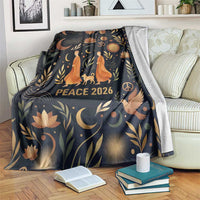 Peace 2026 Spiritual Harmony Blanket Bohemian Celestial Mandala Illustration