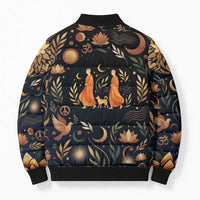 Peace 2026 Spiritual Harmony Bomber Puffer Jacket Bohemian Celestial Mandala Illustration