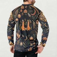 Peace 2026 Spiritual Harmony Button Sweatshirt Bohemian Celestial Mandala Illustration