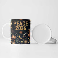 Peace 2026 Spiritual Harmony Ceramic Mug Bohemian Celestial Mandala Illustration