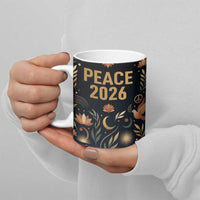 Peace 2026 Spiritual Harmony Ceramic Mug Bohemian Celestial Mandala Illustration